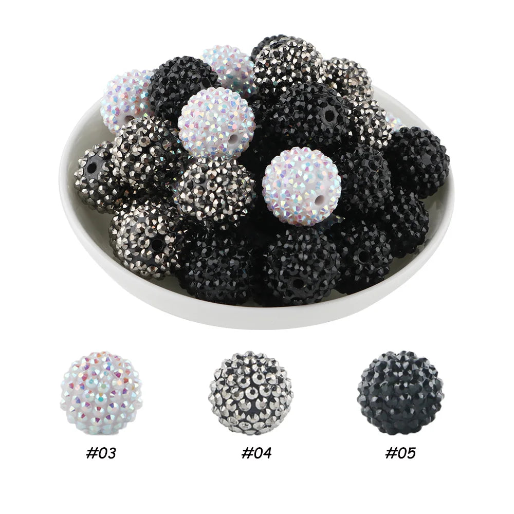 10~30Pcs 14/16/20mm Rhinestone Resin Bayberry Ball Beads For Jewelry Making Fashion Loose Spacer Acrylic Beads Accessories