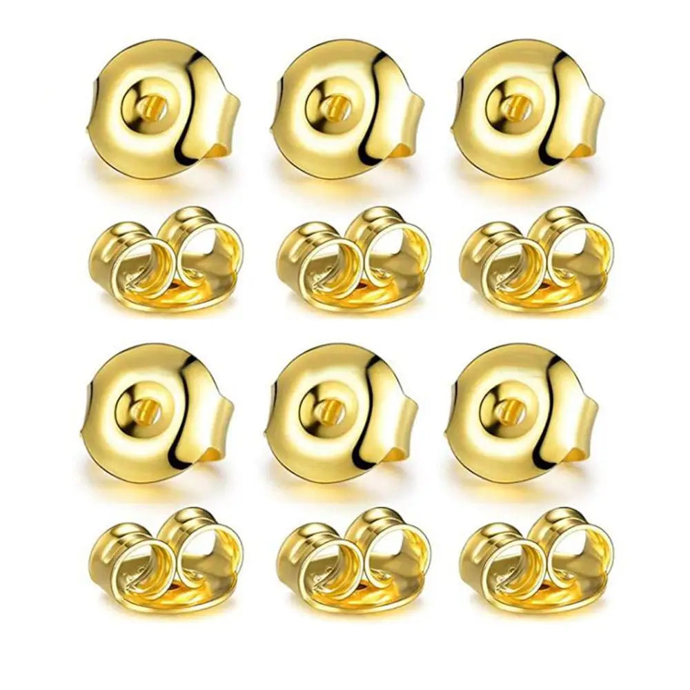 100Pcs 2 Colors Butterfly Earrings Back Stainless Steel Stopper Studs Ear Plugging For Diy Earring Jewelry Findings Accessories