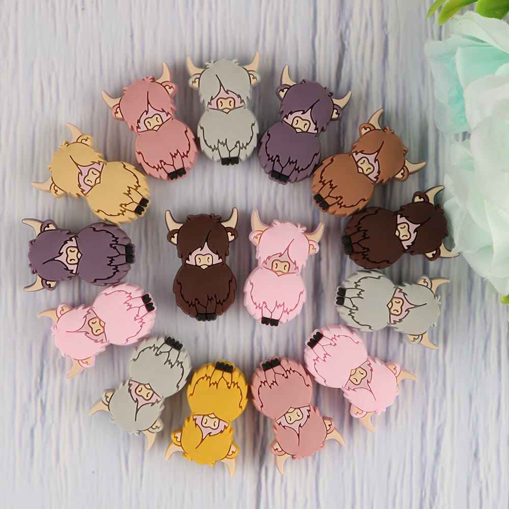 20Pcs Yak Silicone Animal Beads Food Grade Roden Beads For Jewelry Making DIY Pacifier Pendants Accessories Baby Toys