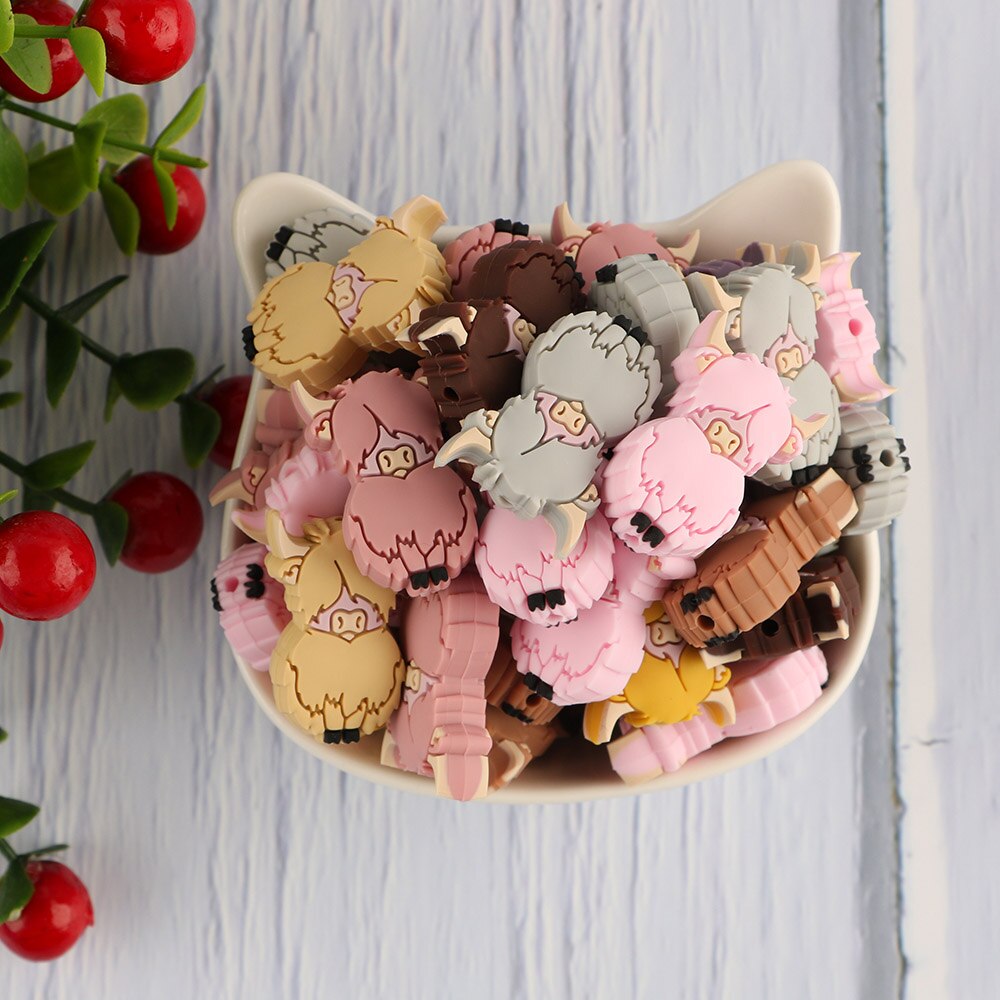 20Pcs Yak Silicone Animal Beads Food Grade Roden Beads For Jewelry Making DIY Pacifier Pendants Accessories Baby Toys