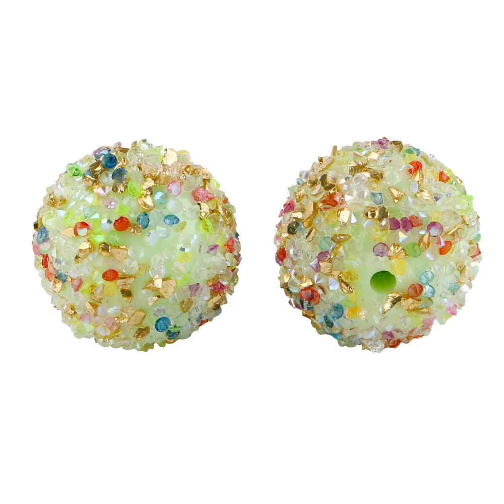 50pcs 20mm Resin Dazzling Colors Beads Fashion Acrylic Beads For DIY Pen Bracelet Jewelry Keychain Making Decoration Accessory