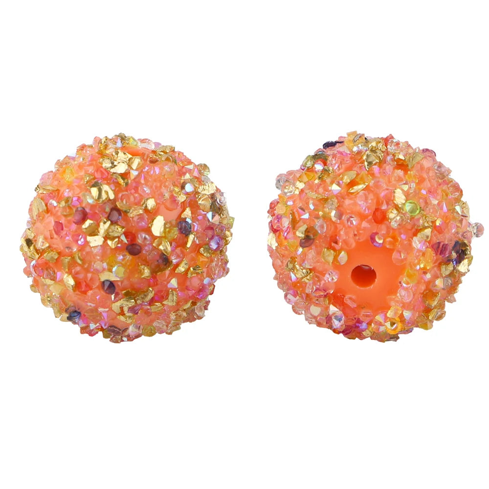 50pcs 20mm Resin Dazzling Colors Beads Fashion Acrylic Beads For DIY Pen Bracelet Jewelry Keychain Making Decoration Accessory