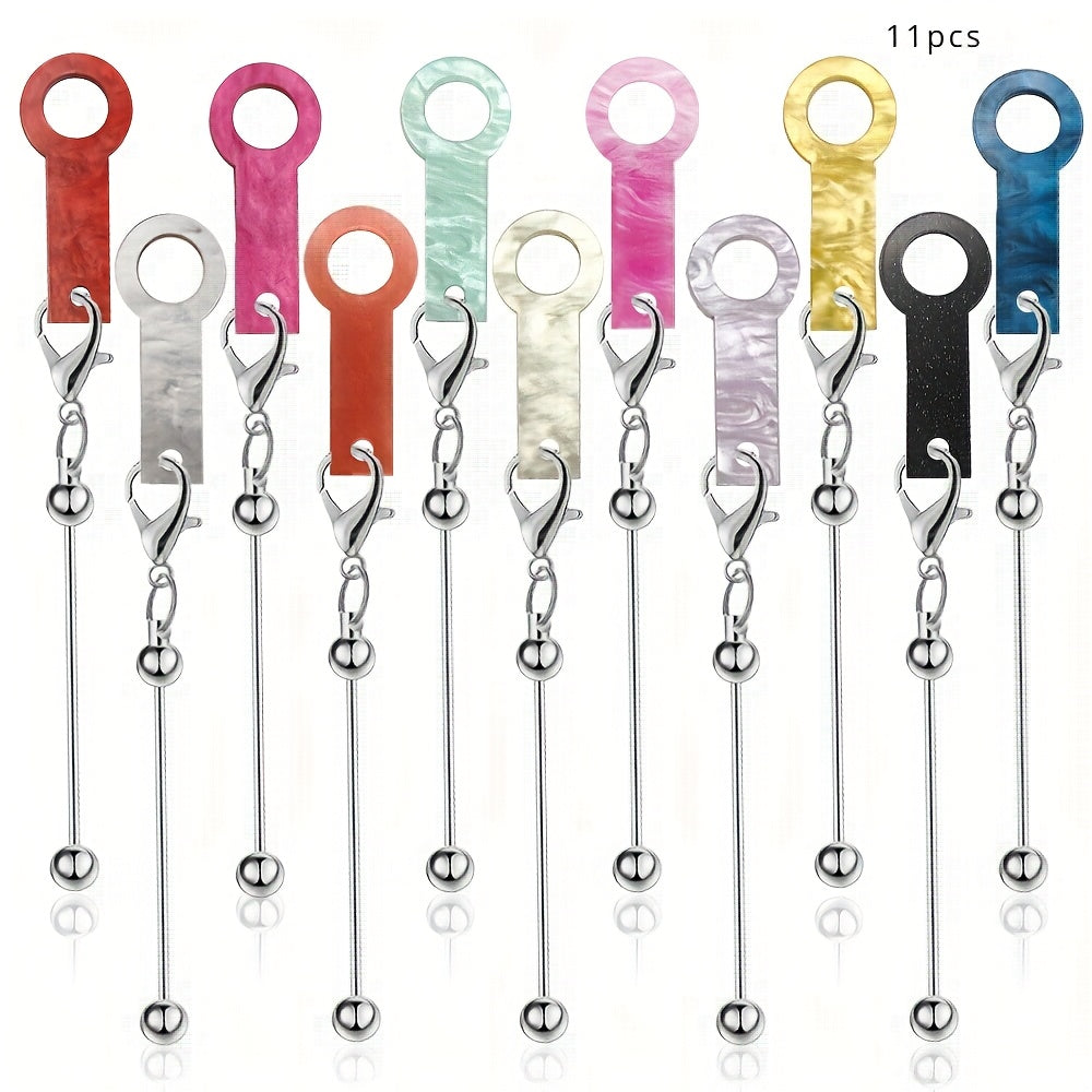 11pcs Beaded Straw Set Accessories Cross border Cup Water ripple Acrylic Straw Pendant Pendant DIY Ice King Cup
