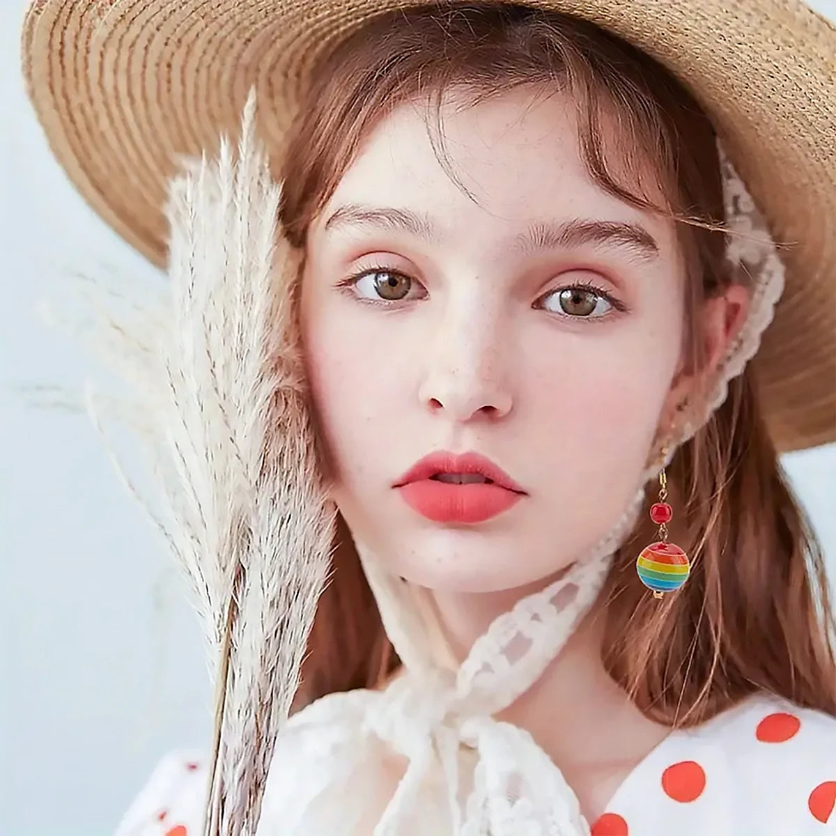 16mm 100pcs Stripe Rainbow Beads Round Acrylic Beads For DIY Bracelet Necklace Keychain Pen Beadable Jewelry Making Supplies