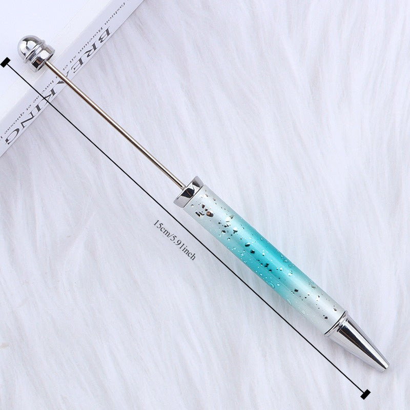15pcs, 15pcs DIY Beadable Pens UV Electroplated Starry Sequins Gradient Bead Ballpoint Pens Handmade Bead Gift Pens