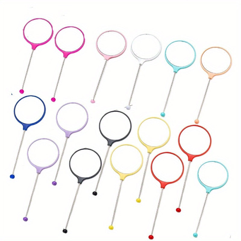 8pcs 16pcs Mother'S Day Handheld Round DIY Beadable Small Mirror Portable HD Mirror Handheld Mirror Female Specific Handle Makeup Mirror