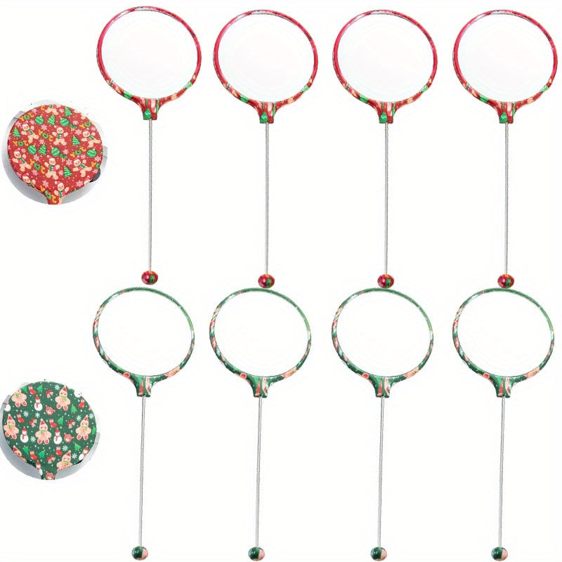 8pcs 16pcs Mother'S Day Handheld Round DIY Beadable Small Mirror Portable HD Mirror Handheld Mirror Female Specific Handle Makeup Mirror
