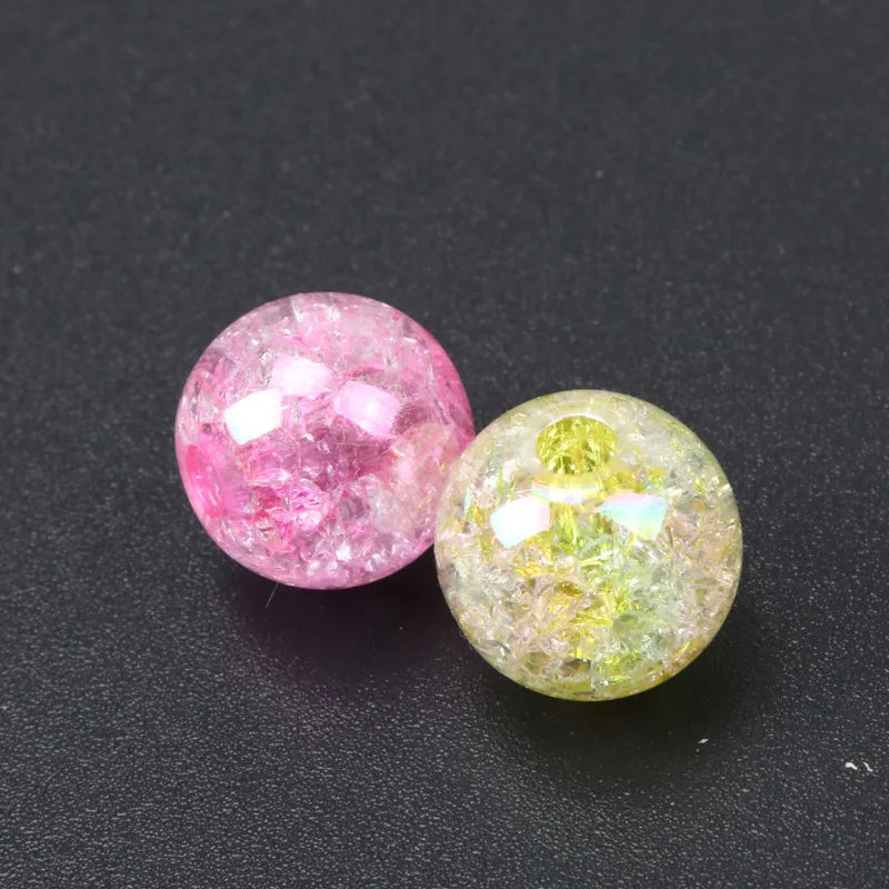 2021 New Arrivals 14 16 18 20mm Mixed AB Transparent Crackle Round Beads Acrylic Spacer Ball Beads For Jewelry Making KL64