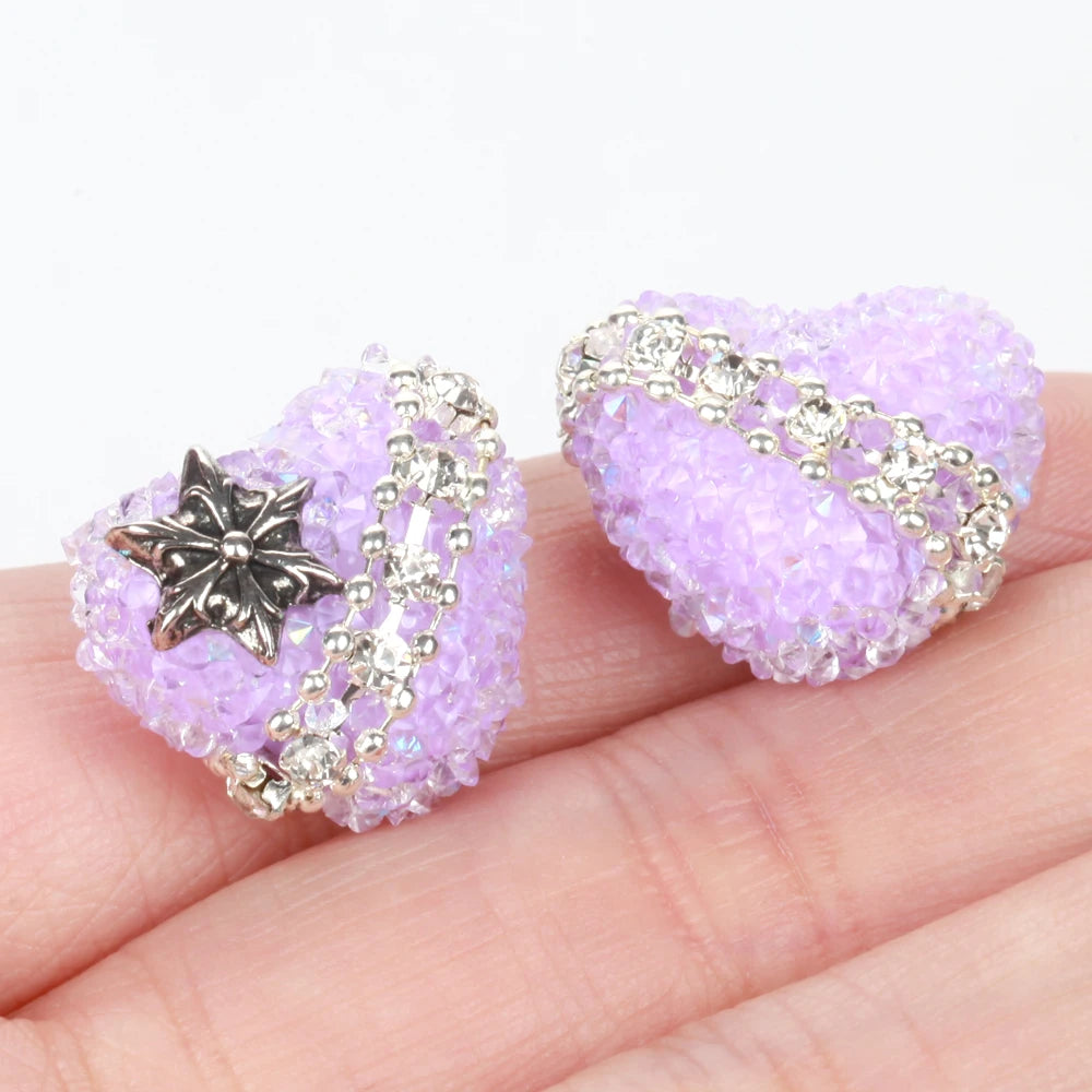 20X17mm 50pcs Star Love Heart Acrylic Beads For Jewelry Making DIY Necklace Bracelets Earring Accessories Valentine's Day