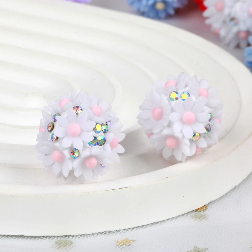 20mm 20pcs Daisy Flower Ball Red Polymer Clay Acrylic Beads For Jewelry Making DIY Necklace Bracelets Earring Accessories