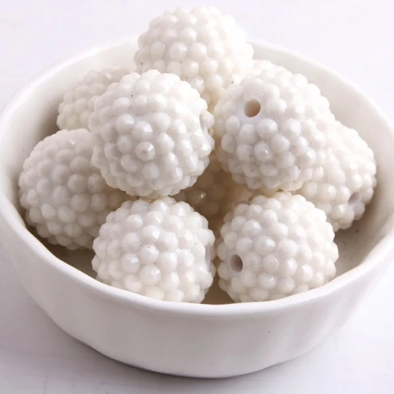 20mm 50pcs Colorful Resin Rhinestone Ball Plating Beads For Pen Beadable