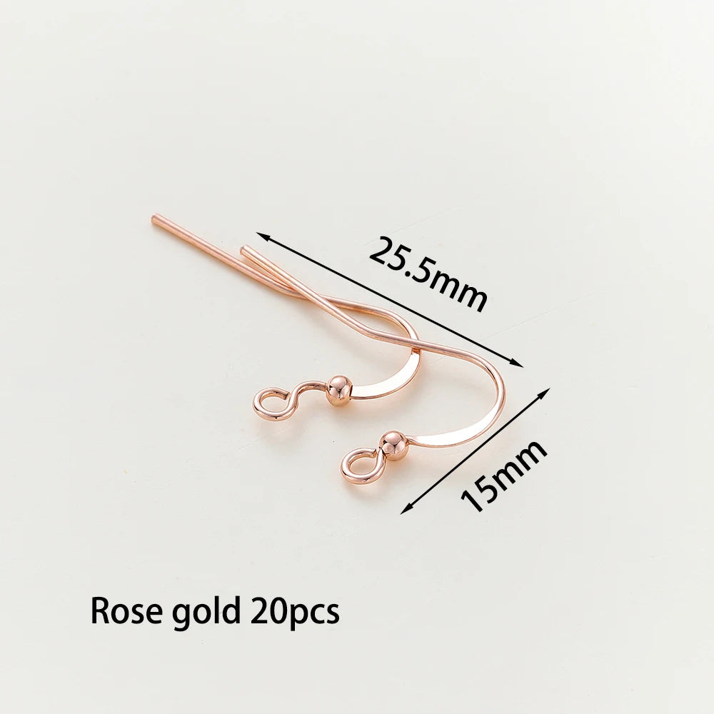 20pcs/lot 6 Styles 14K 18K Gold Plated Earring Wires With Ear Hook Earrings Clasp Findings Supplies For DIY Jewelry Making