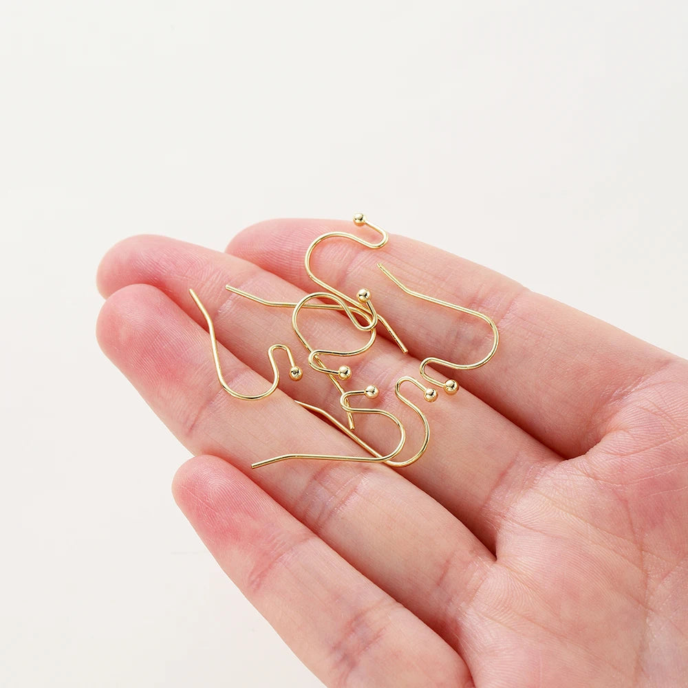 20pcs/lot 6 Styles 14K 18K Gold Plated Earring Wires With Ear Hook Earrings Clasp Findings Supplies For DIY Jewelry Making