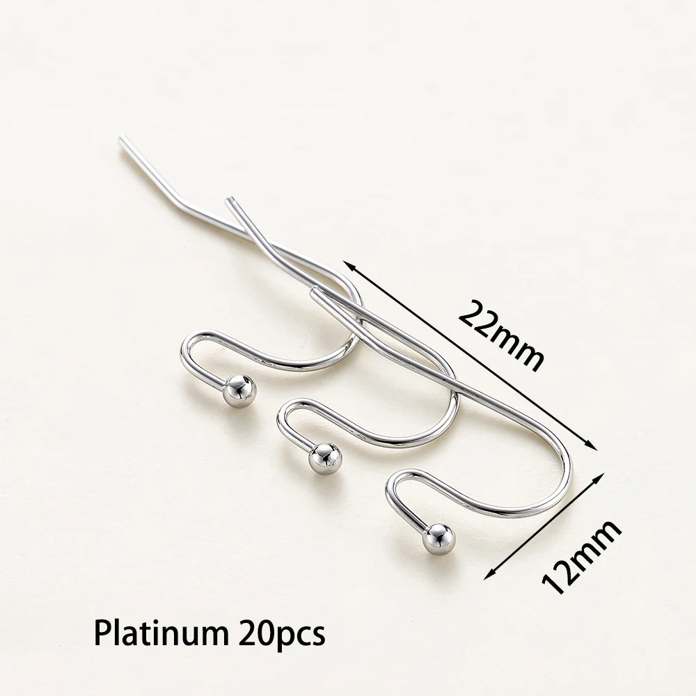 20pcs/lot 6 Styles 14K 18K Gold Plated Earring Wires With Ear Hook Earrings Clasp Findings Supplies For DIY Jewelry Making