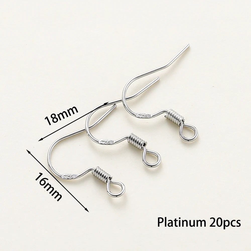 20pcs/lot 6 Styles 14K 18K Gold Plated Earring Wires With Ear Hook Earrings Clasp Findings Supplies For DIY Jewelry Making