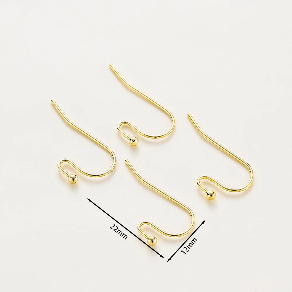 20pcs/lot 6 Styles 14K 18K Gold Plated Earring Wires With Ear Hook Earrings Clasp Findings Supplies For DIY Jewelry Making
