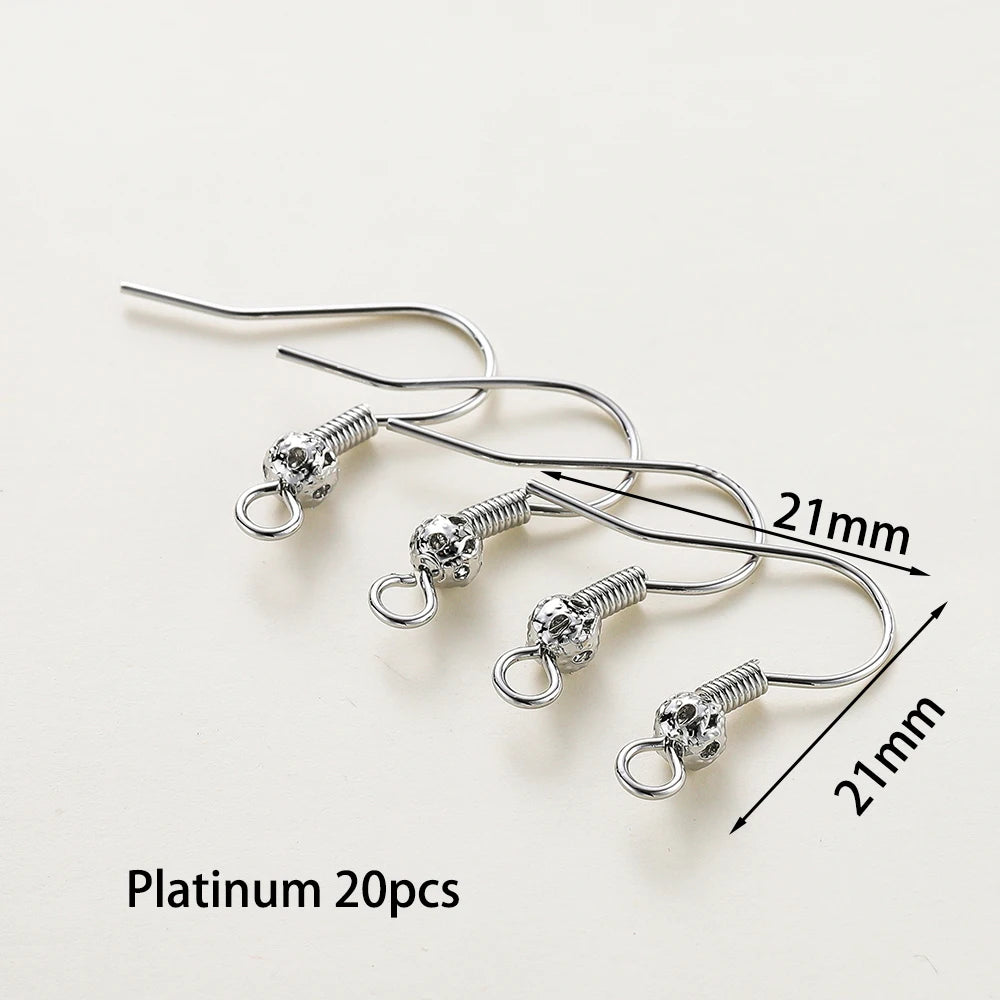 20pcs/lot 6 Styles 14K 18K Gold Plated Earring Wires With Ear Hook Earrings Clasp Findings Supplies For DIY Jewelry Making