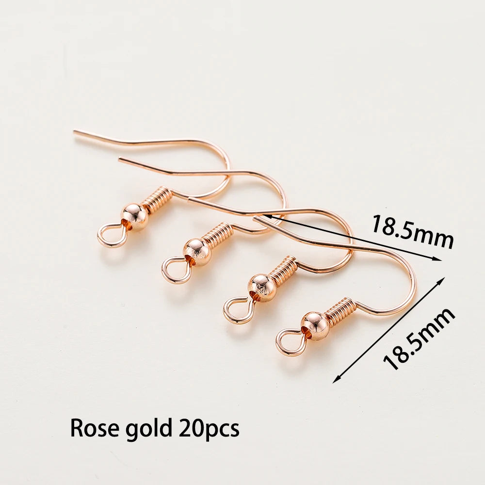 20pcs/lot 6 Styles 14K 18K Gold Plated Earring Wires With Ear Hook Earrings Clasp Findings Supplies For DIY Jewelry Making