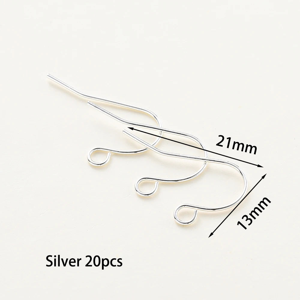 20pcs/lot 6 Styles 14K 18K Gold Plated Earring Wires With Ear Hook Earrings Clasp Findings Supplies For DIY Jewelry Making