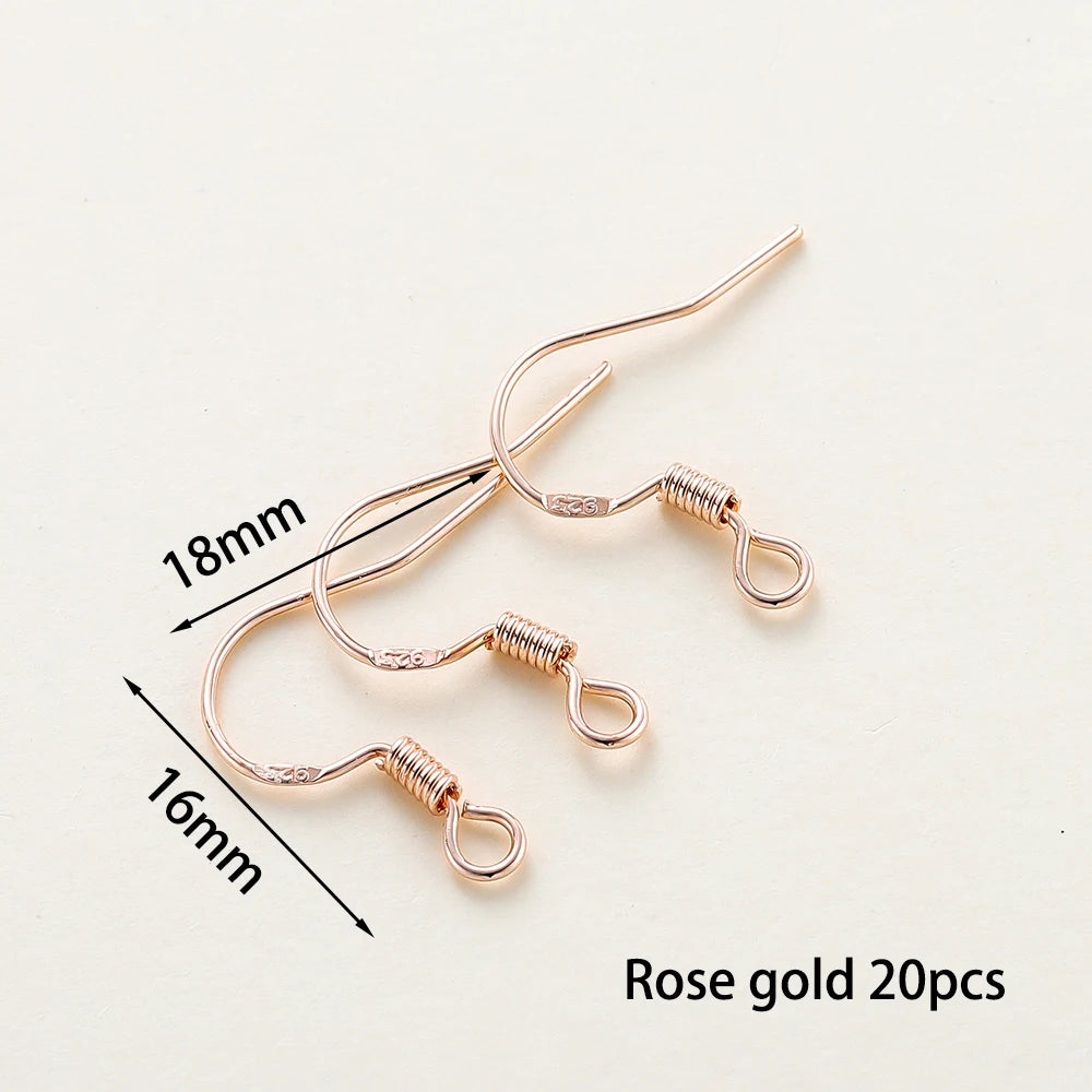 20pcs/lot 6 Styles 14K 18K Gold Plated Earring Wires With Ear Hook Earrings Clasp Findings Supplies For DIY Jewelry Making