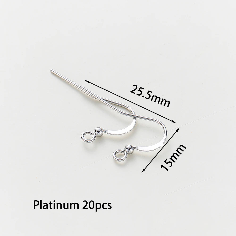 20pcs/lot 6 Styles 14K 18K Gold Plated Earring Wires With Ear Hook Earrings Clasp Findings Supplies For DIY Jewelry Making