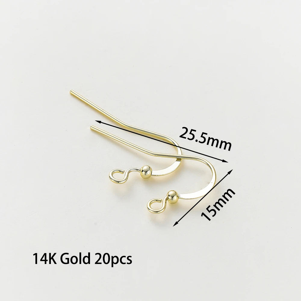 20pcs/lot 6 Styles 14K 18K Gold Plated Earring Wires With Ear Hook Earrings Clasp Findings Supplies For DIY Jewelry Making