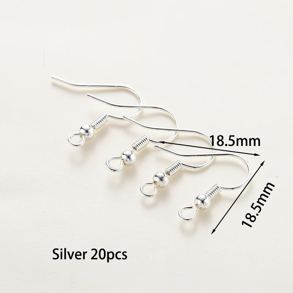 20pcs/lot 6 Styles 14K 18K Gold Plated Earring Wires With Ear Hook Earrings Clasp Findings Supplies For DIY Jewelry Making