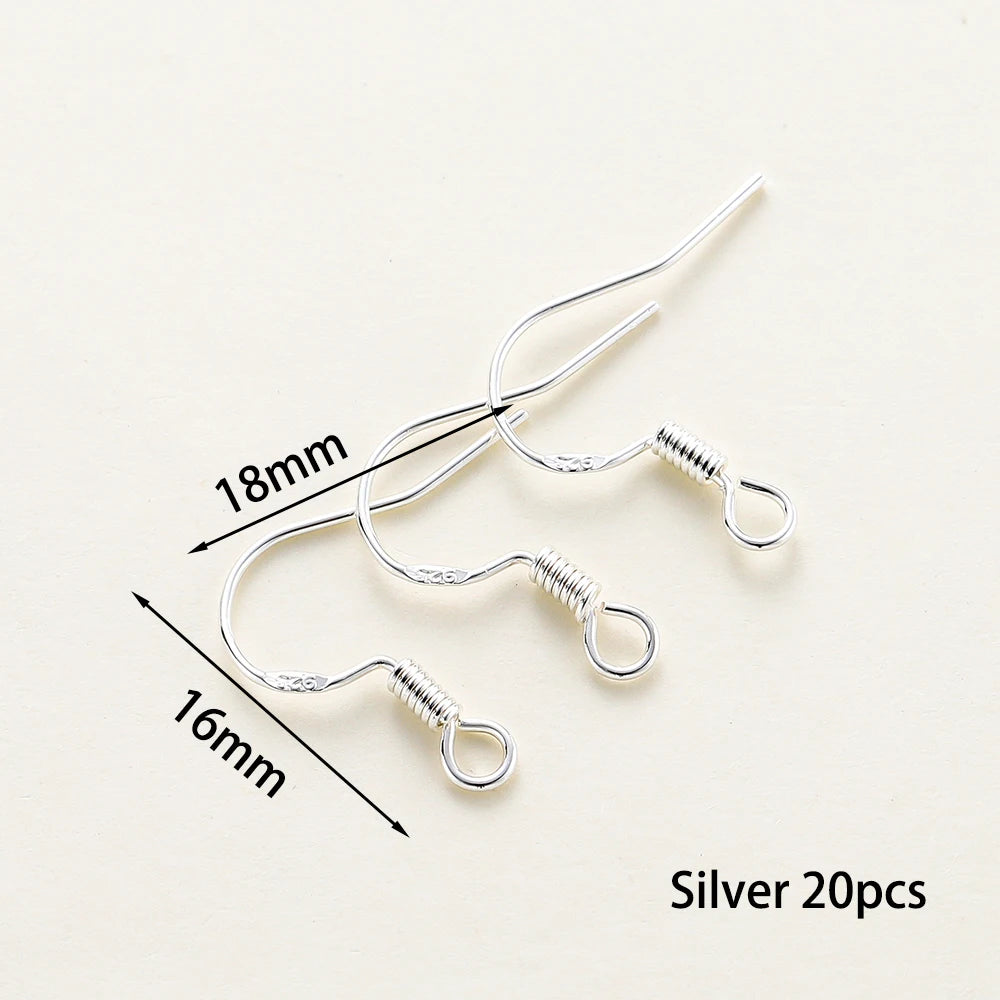 20pcs/lot 6 Styles 14K 18K Gold Plated Earring Wires With Ear Hook Earrings Clasp Findings Supplies For DIY Jewelry Making