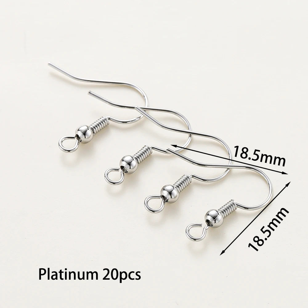 20pcs/lot 6 Styles 14K 18K Gold Plated Earring Wires With Ear Hook Earrings Clasp Findings Supplies For DIY Jewelry Making
