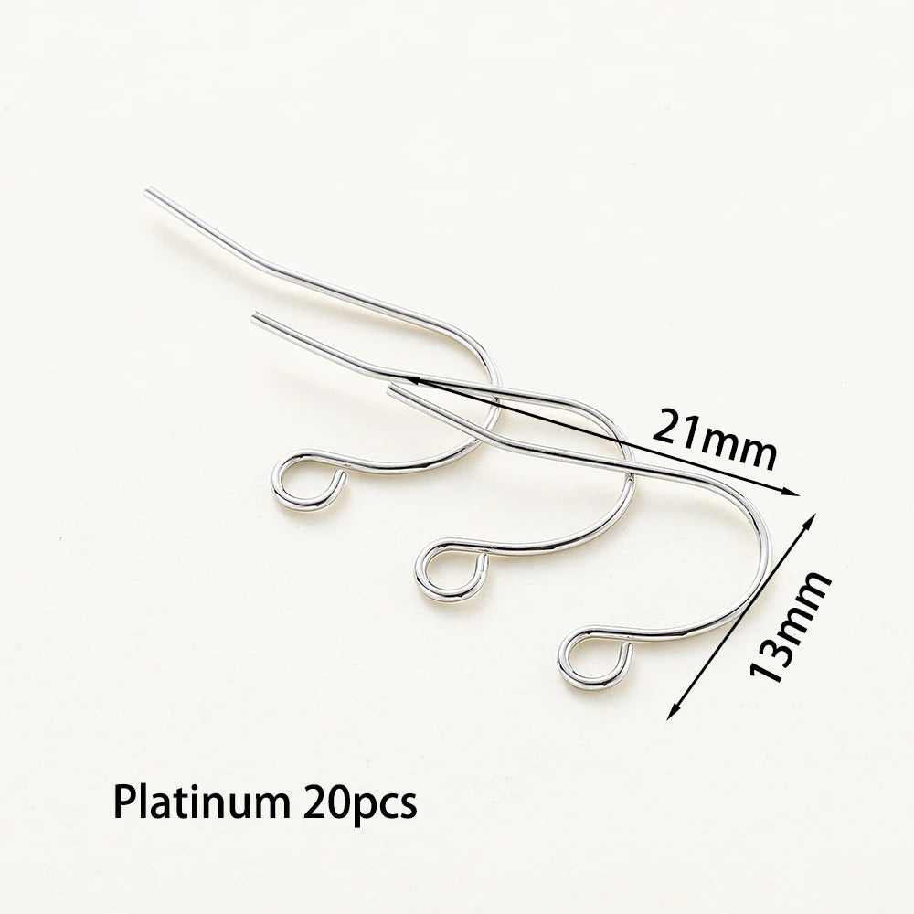 20pcs/lot 6 Styles 14K 18K Gold Plated Earring Wires With Ear Hook Earrings Clasp Findings Supplies For DIY Jewelry Making