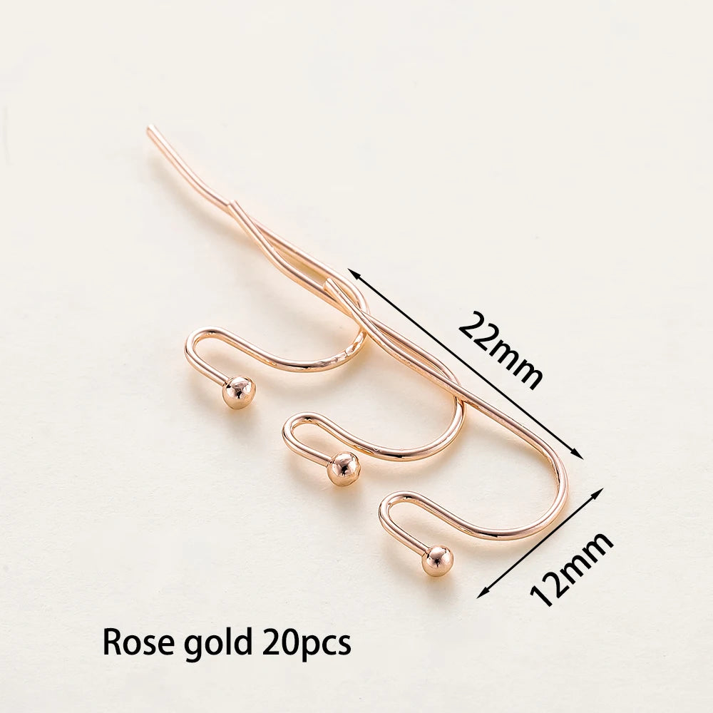 20pcs/lot 6 Styles 14K 18K Gold Plated Earring Wires With Ear Hook Earrings Clasp Findings Supplies For DIY Jewelry Making