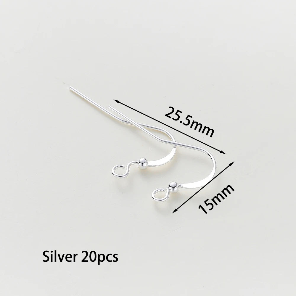 20pcs/lot 6 Styles 14K 18K Gold Plated Earring Wires With Ear Hook Earrings Clasp Findings Supplies For DIY Jewelry Making