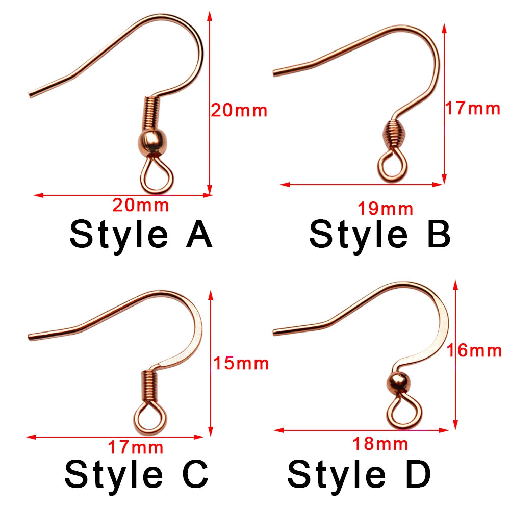 30pcs Hypoallergenic Stainless Steel Earrings Hooks Nickel Free Anti Allergy Earring Clasp Wire For Diy Jewelry Findings Making