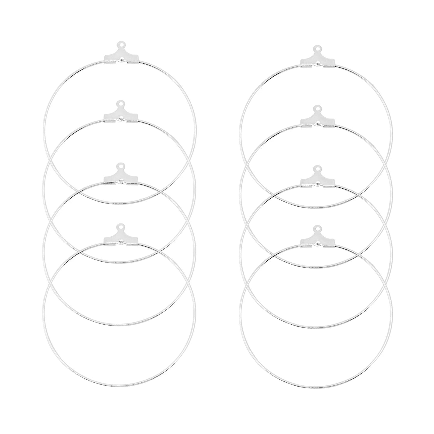 30pcs/Lot 30-40mm Big Round Hoops Earrings Dangle Clasp Ear Wires Hooks DIY Circle Earring Findings Jewelry Making Accessories