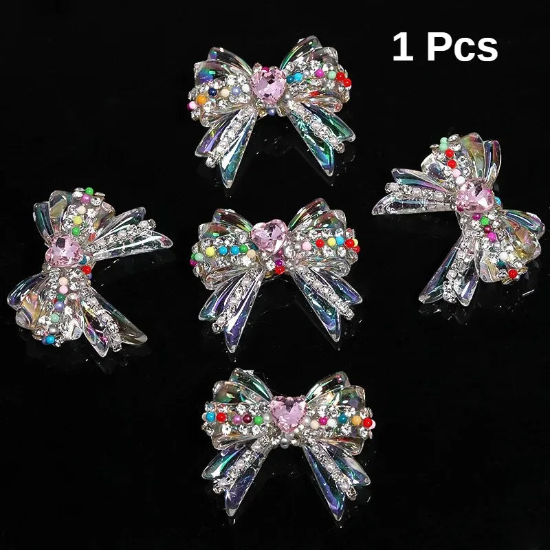 1pcs 32*37mm UV Coated Love Chain Bow Acrylic Beads DIY Pen Bead Phone Keychain Necklace Earring Bracelet Jewelry Making Accessories