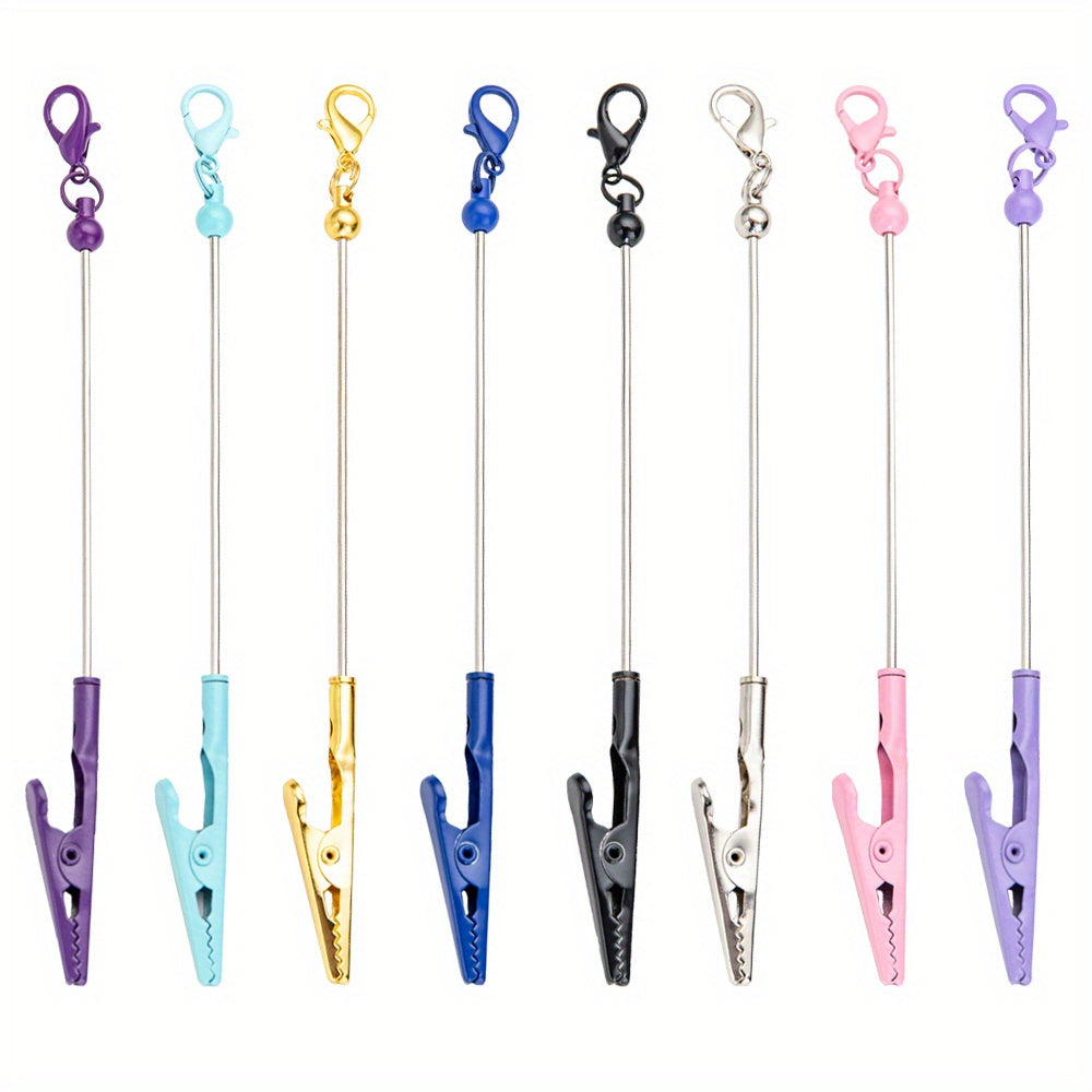 Set of 5/ 10pcs beadable blank bracelet helpers, beaded card clip, beadable blanks for handmade gifts, make your own card clips, beadable keychains