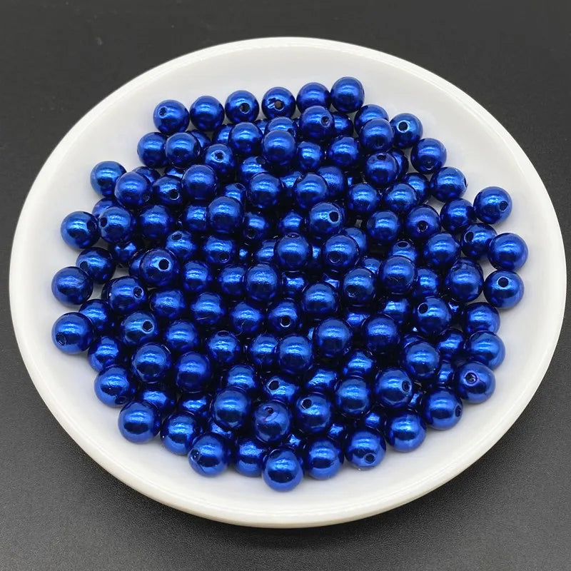 4 6 8 10mm Imitation Pearl Acrylic Beads Loose Spacer Round Bead Necklace bracelet pendant earrings Jewelry Making DIY Accessory