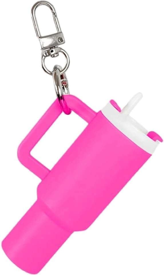 1 Pcs Stanleey Chapstick Holder Key Chain Stanleey Cup Keychain Mini Tumbler Keychain Mini Cup Keychain Mini Stanleey Cup Keychain Chapstick Holder Charms for Women Purse Handbag