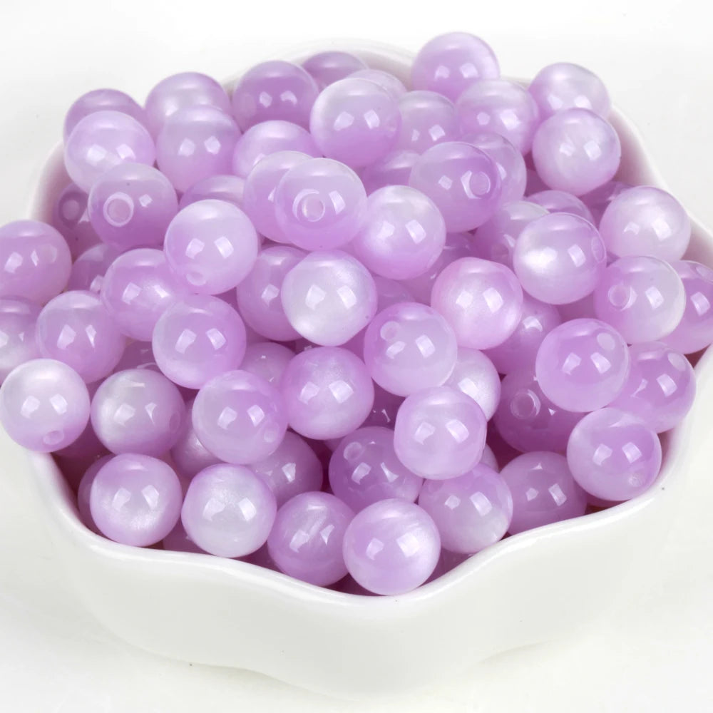 5-100PCS 8-20mm Colorful Resin Beads Cat Eyes Round Loose Spacer Beads For Jewelry Making DIY Bracelet Handmade Accessories