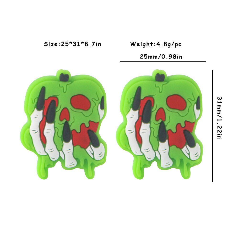 20Pcs New Halloween Ghost Skeleton Series Silicone Beads For Jewelry Making DIY Halloween Gifts Necklace Keychain Accessories