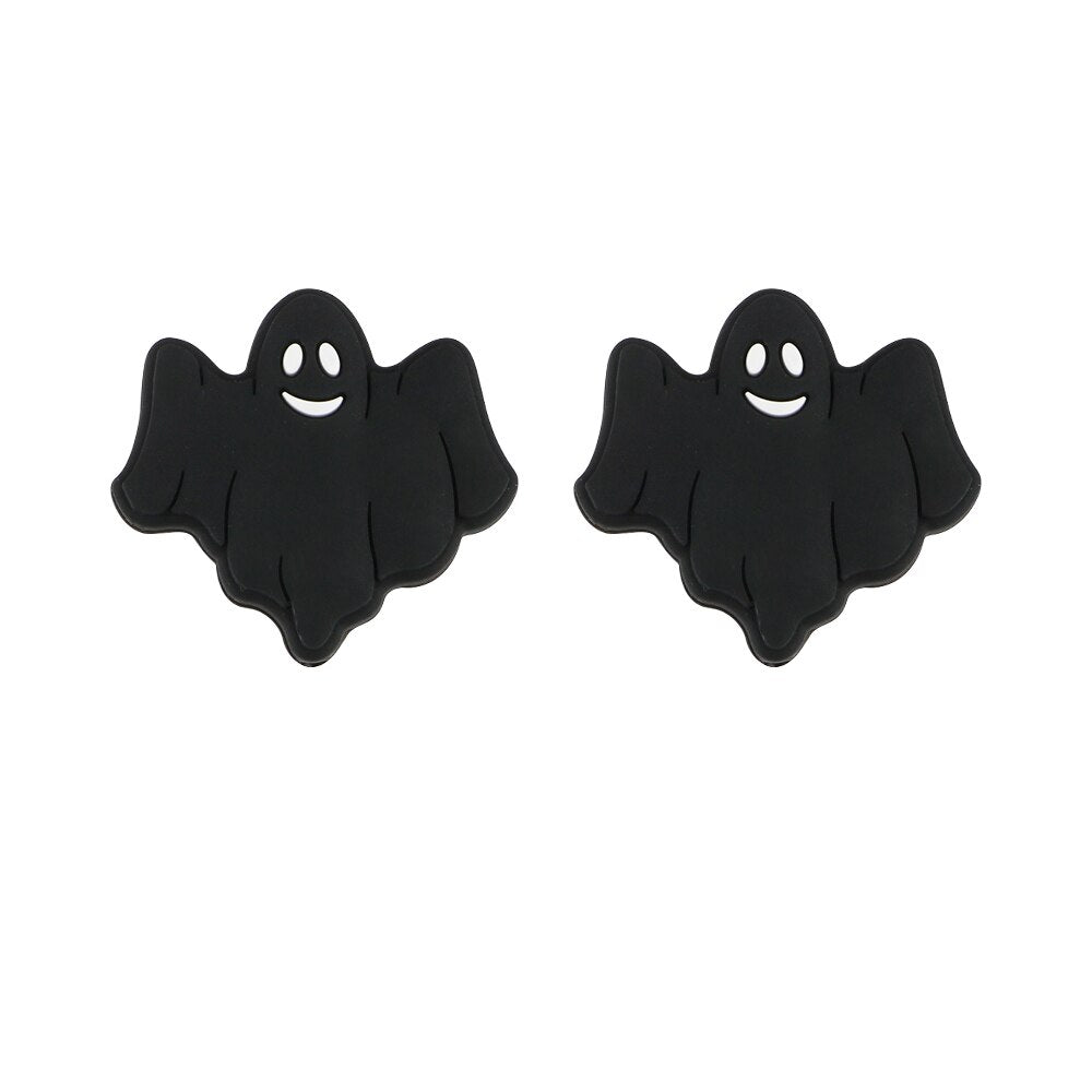 20Pcs New Halloween Ghost Skeleton Series Silicone Beads For Jewelry Making DIY Halloween Gifts Necklace Keychain Accessories