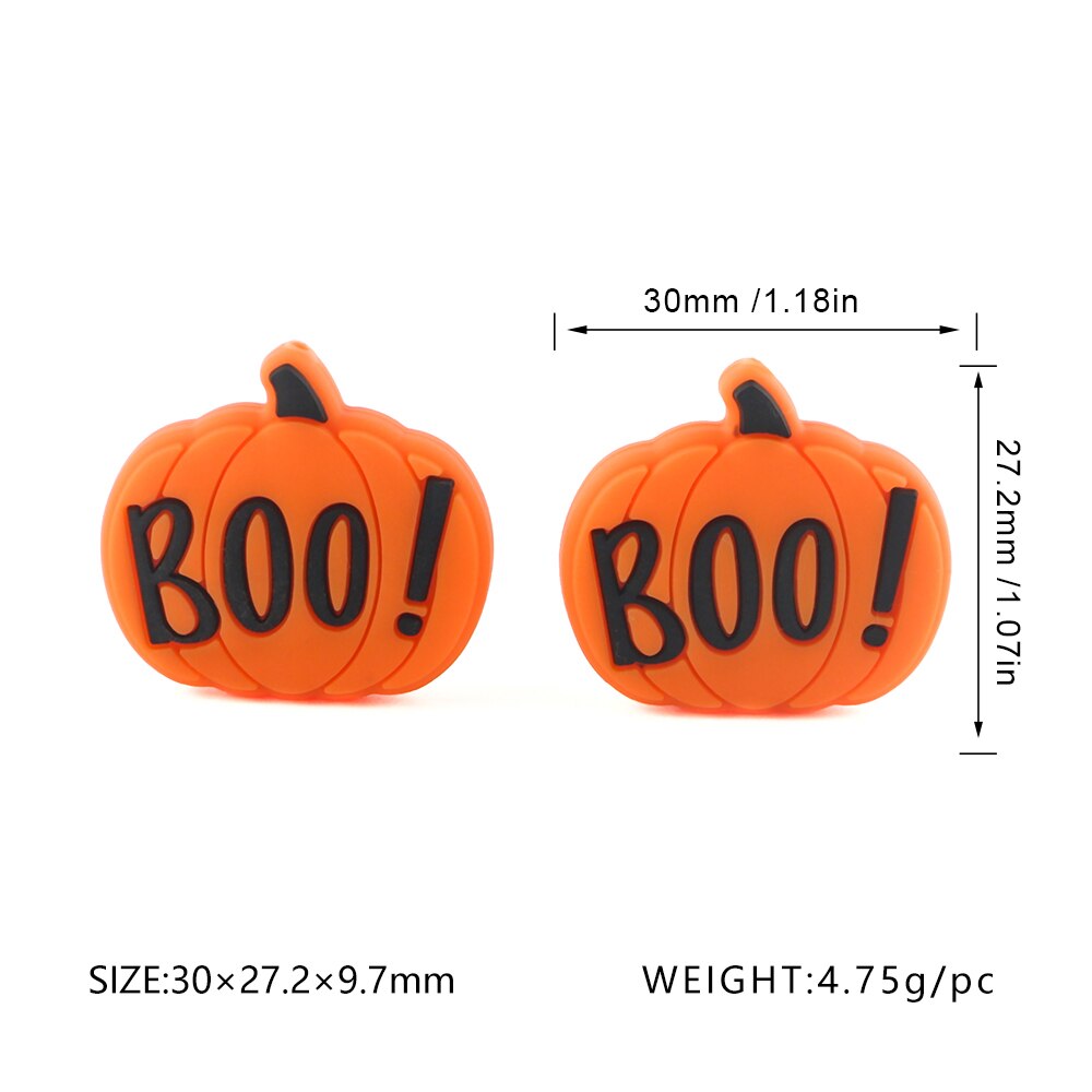 20Pcs New Halloween Ghost Skeleton Series Silicone Beads For Jewelry Making DIY Halloween Gifts Necklace Keychain Accessories