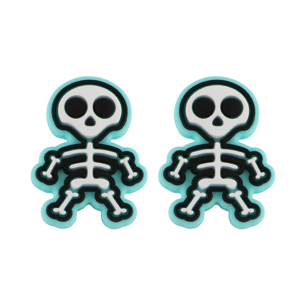 20Pcs New Halloween Ghost Skeleton Series Silicone Beads For Jewelry Making DIY Halloween Gifts Necklace Keychain Accessories