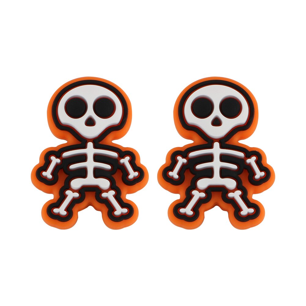20Pcs New Halloween Ghost Skeleton Series Silicone Beads For Jewelry Making DIY Halloween Gifts Necklace Keychain Accessories