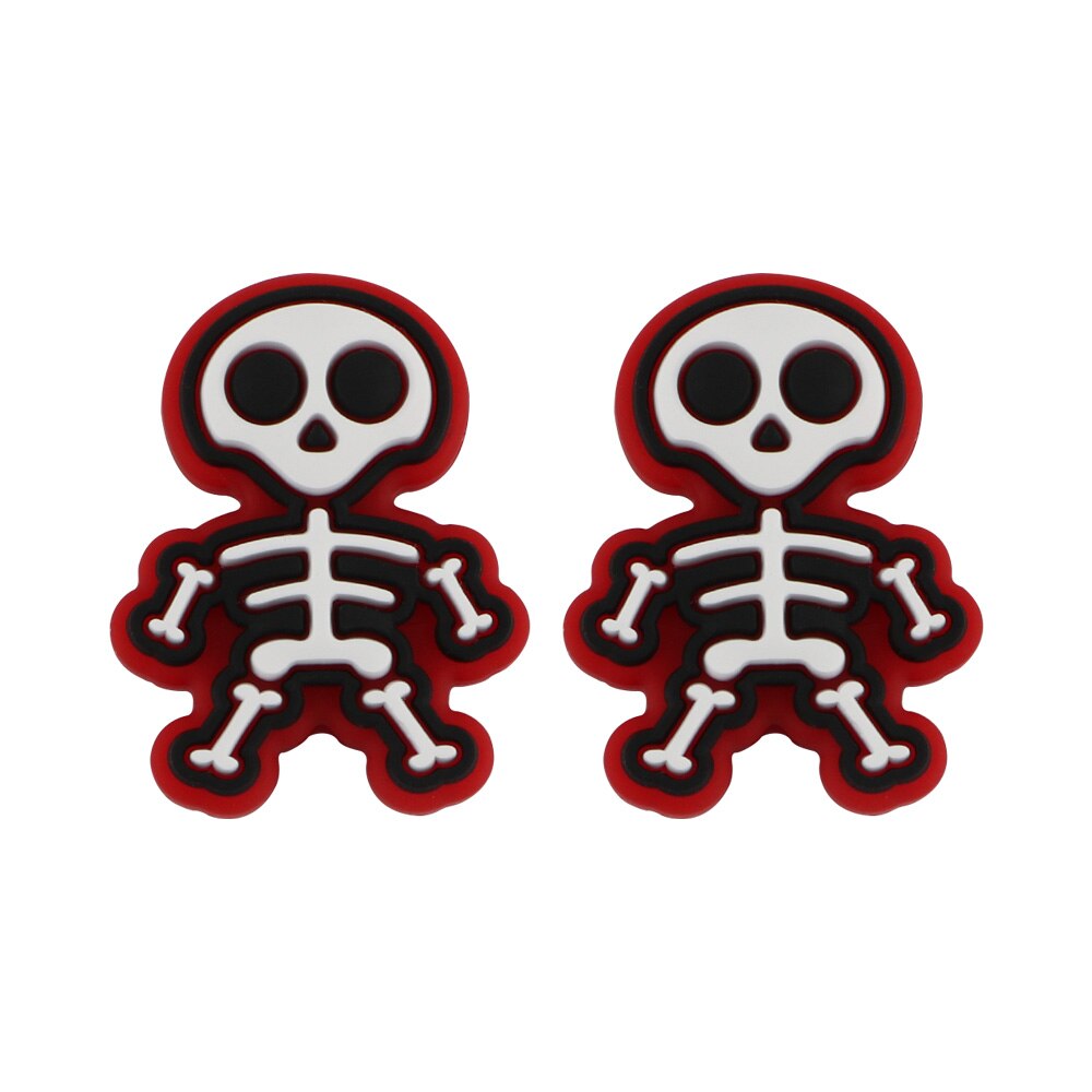 20Pcs New Halloween Ghost Skeleton Series Silicone Beads For Jewelry Making DIY Halloween Gifts Necklace Keychain Accessories