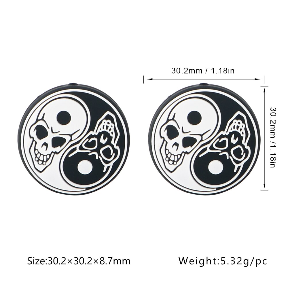 20Pcs New Halloween Ghost Skeleton Series Silicone Beads For Jewelry Making DIY Halloween Gifts Necklace Keychain Accessories