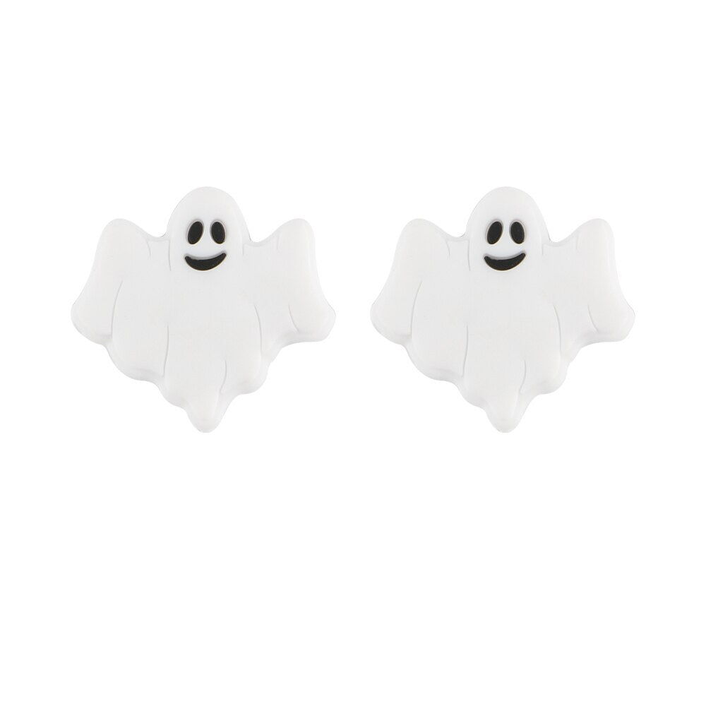 20Pcs New Halloween Ghost Skeleton Series Silicone Beads For Jewelry Making DIY Halloween Gifts Necklace Keychain Accessories
