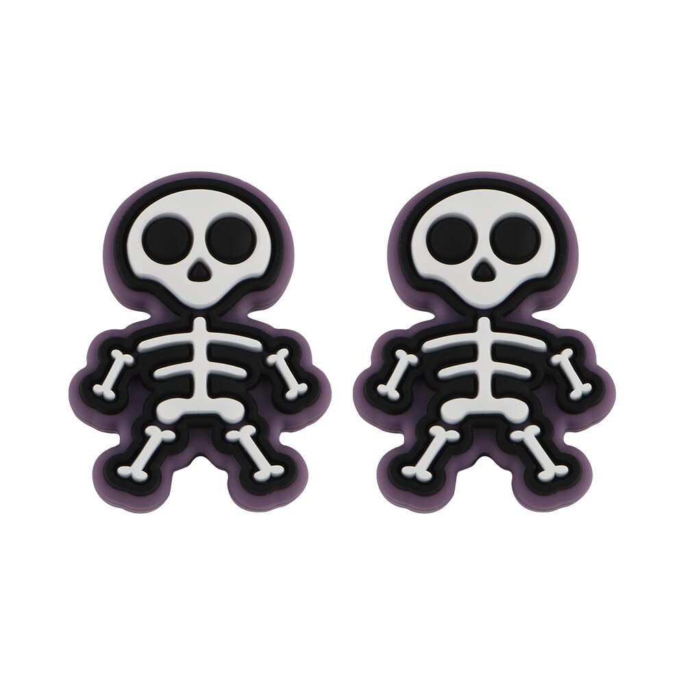 20Pcs New Halloween Ghost Skeleton Series Silicone Beads For Jewelry Making DIY Halloween Gifts Necklace Keychain Accessories