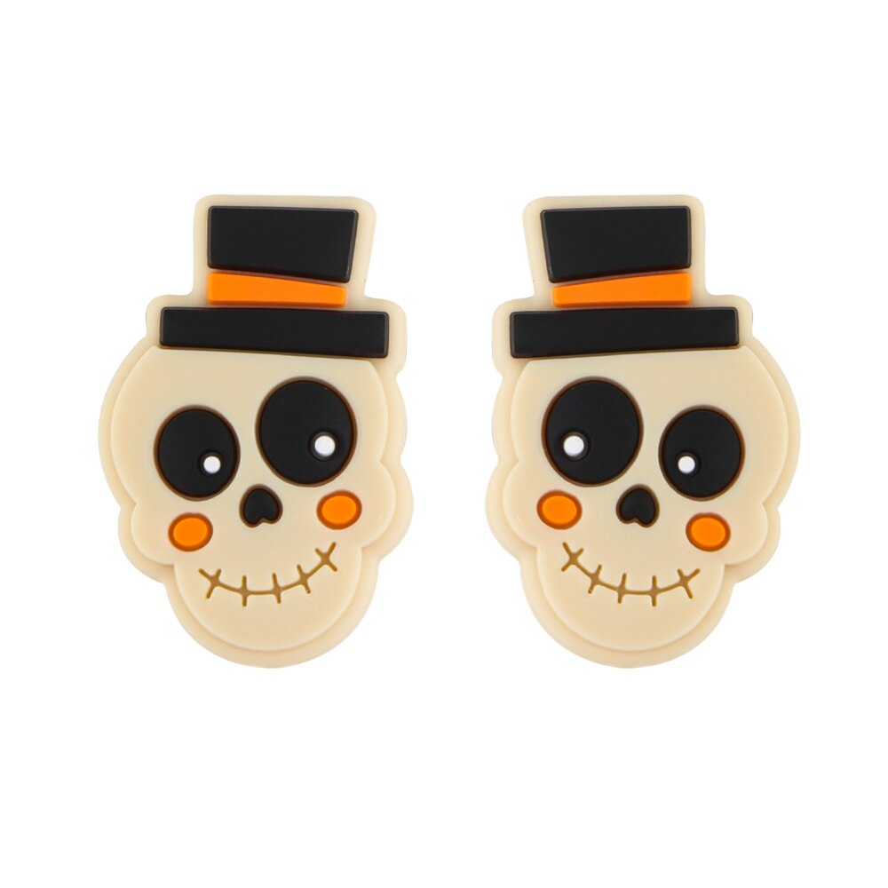 20Pcs New Halloween Ghost Skeleton Series Silicone Beads For Jewelry Making DIY Halloween Gifts Necklace Keychain Accessories