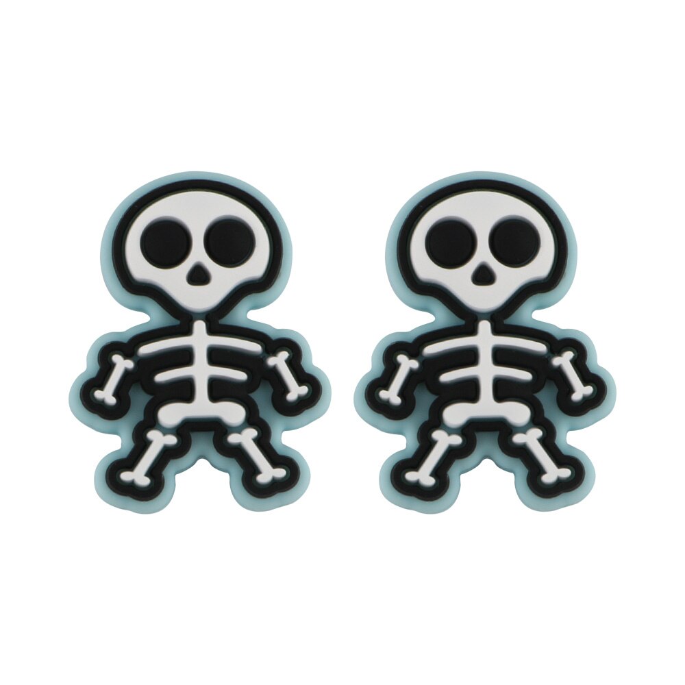 20Pcs New Halloween Ghost Skeleton Series Silicone Beads For Jewelry Making DIY Halloween Gifts Necklace Keychain Accessories